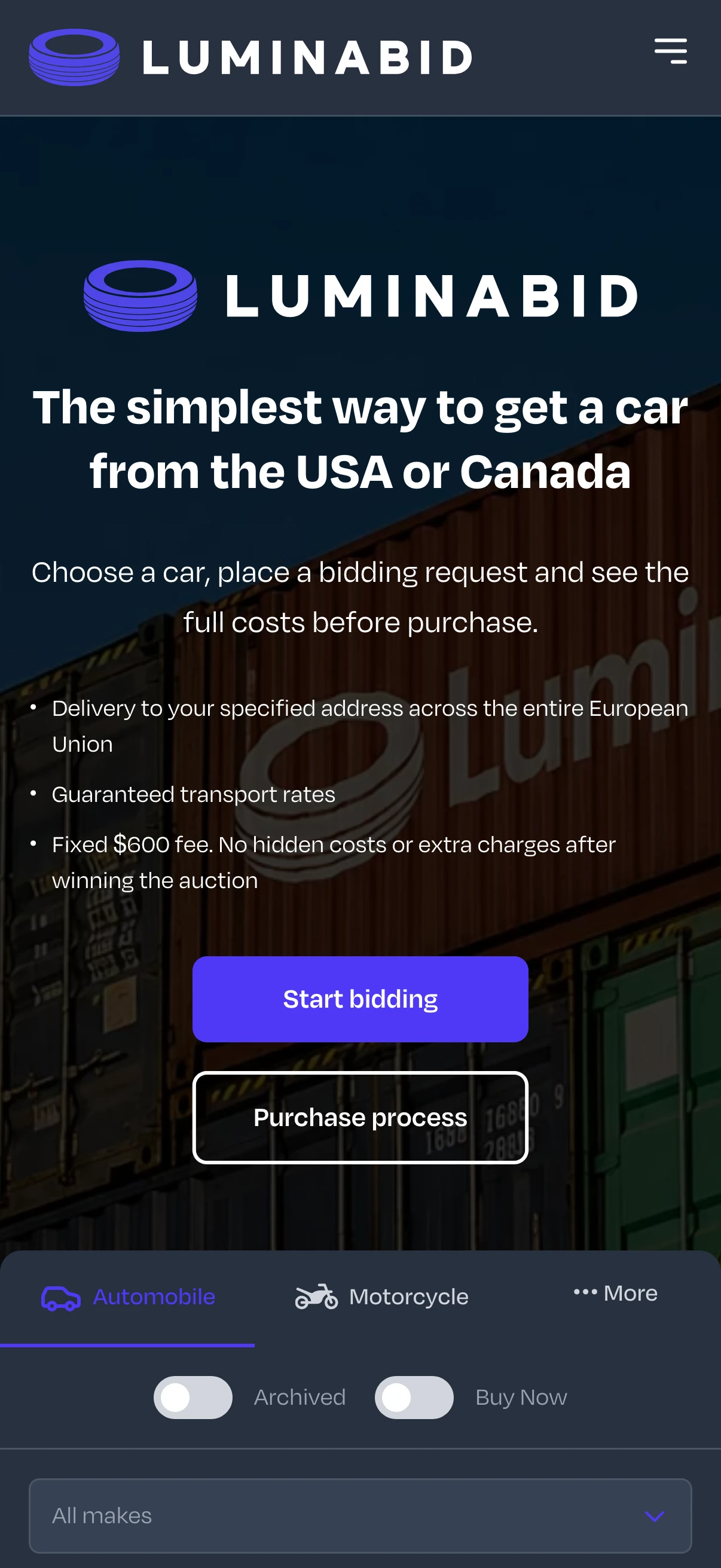 LuminaBid platform preview